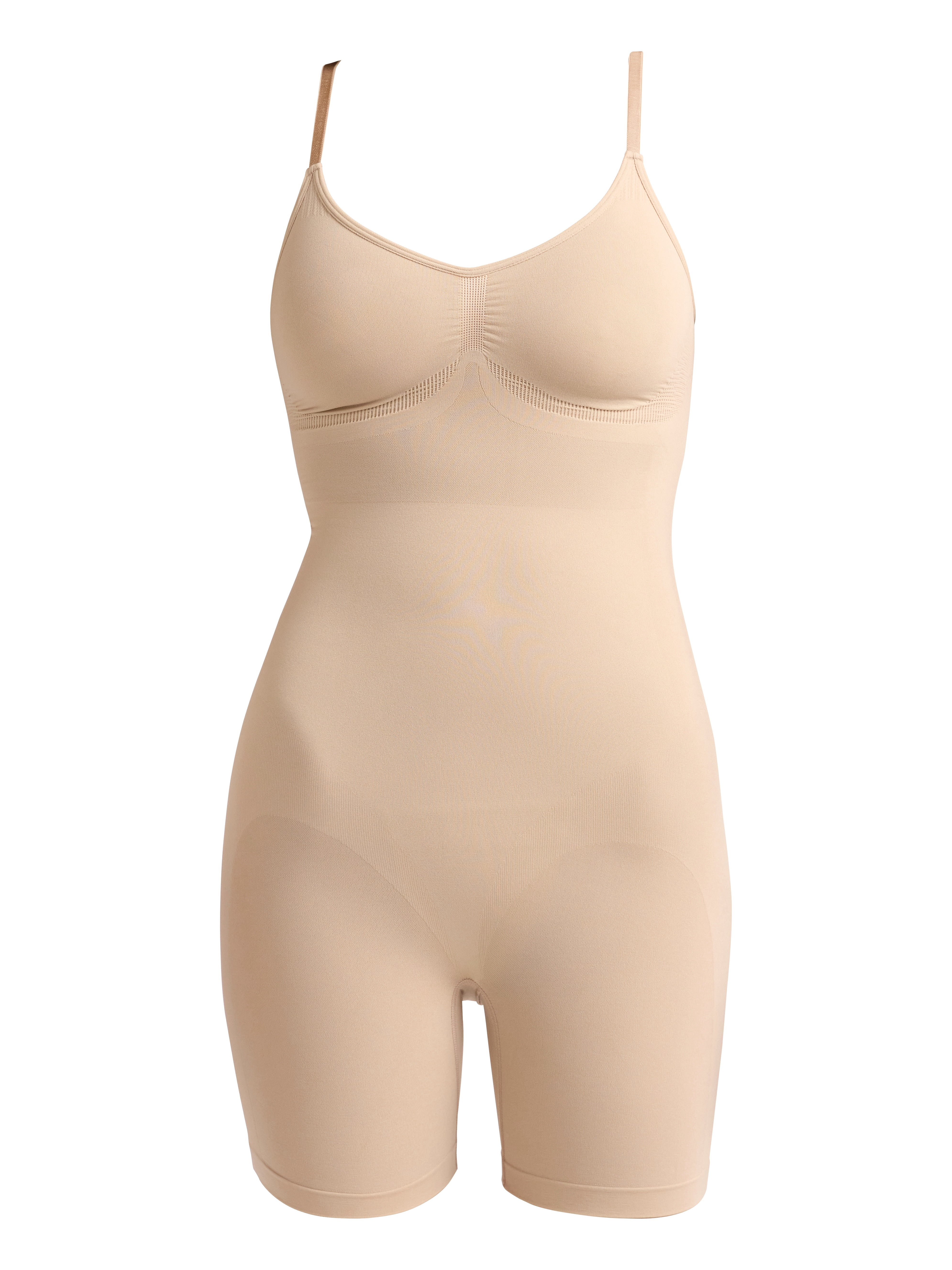 Joyspun Women's Seamless Mid-Thigh Bodysuit, Sizes S-XXXL