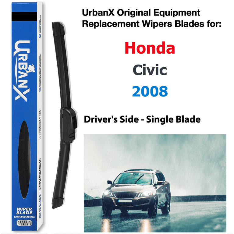 UrbanX 2 IN 1 All Seasons Water Repellency Original Equipment Replacement Wiper Blades For 2008 Honda Civic 26 Driver Side