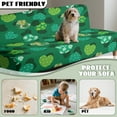 thumbnail image 6 of Xoenoiee Green Heart Shamrock Pattern Futon Slipcover Armless Futon Bed Cover Furniture Protector Without Armrests with Elastic Bottom, Soft Jacquard Armless Futon Cover St. Patrick's Day Decor, 6 of 7