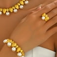 thumbnail image 6 of SIEYIO Elegant Pearls and Alloy Jewelry Set Necklace Bracelet Earrings Rings for Trendy Women Ladies Daily Casual Wear, 6 of 7