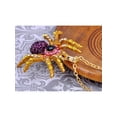 thumbnail image 2 of Golden Tone Amethyst Purple Pink Crystal Rhinestones Spider Tarantula Pendant Necklace, 2 of 4
