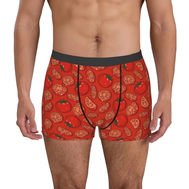 Balery Tomatoes Calzoncillos bóxer para hombre, ropa interior de algodón suave y transpirable con cinturilla de nailon-Large