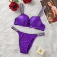 thumbnail image 1 of Sujetador Push up de las mujeres, Rhinestone plateado, Sexy letra Panty conjunto. 2022 GI0U, 1 of 5
