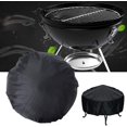 thumbnail image 2 of Housse de Protection contre le Feu Ronde Imperméable pour Cheminée Extérieure Protection UV Extérieure Housse Anti-Poussière en Polyester Noir pour Barbecue Rond (Diamètre 84cm, Hauteur 50 cm), 2 of 5