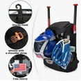 thumbnail image 3 of pitrice Sac de Softball Polyester Rose Sac à Dos de Baseball Tissu Oxford Imperméable Confort Léger Noir, 3 of 6