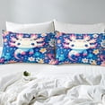 thumbnail image 3 of Cute Axolotl Bed Sheets Full Size Animal Theme Fitted Sheet Fantasy Blue Bed Set Blue Axolotl Pattern Bedding Sets Cartoon Ocean Animal Axolotl Bedding（No Top Sheet）, 3 of 5