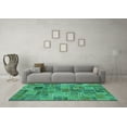thumbnail image 3 of Ahgly Company Machine Washable Indoor Rectangle Patchwork Turquoise Blue Transitional Area Rugs, 5' x 7', 3 of 4