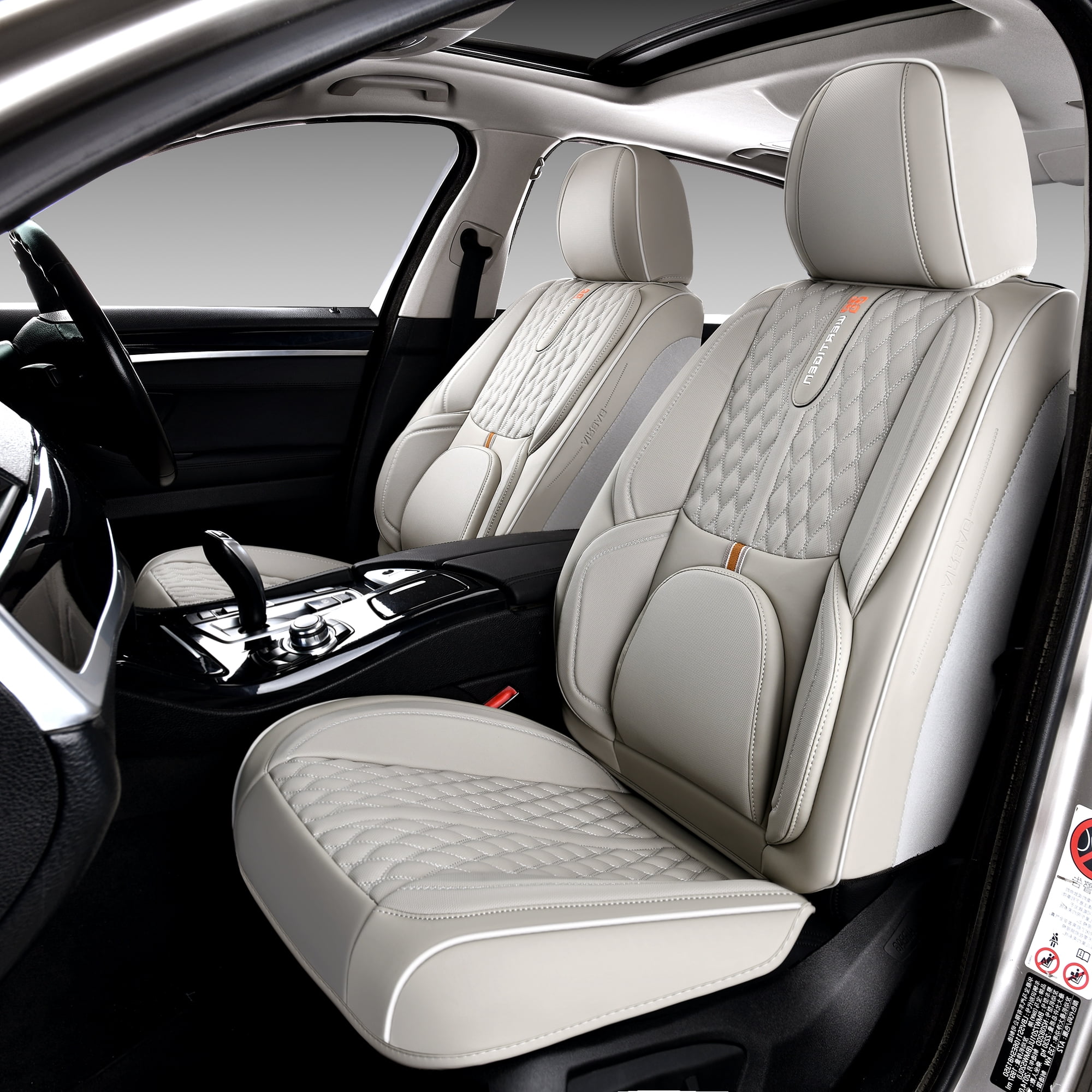 for Nissan Versa 2014 Custom Fit Seat Covers Synthetic Leather Scratch Resistant OEM Inspired Fit Cushioned Support Airbag Safe Design