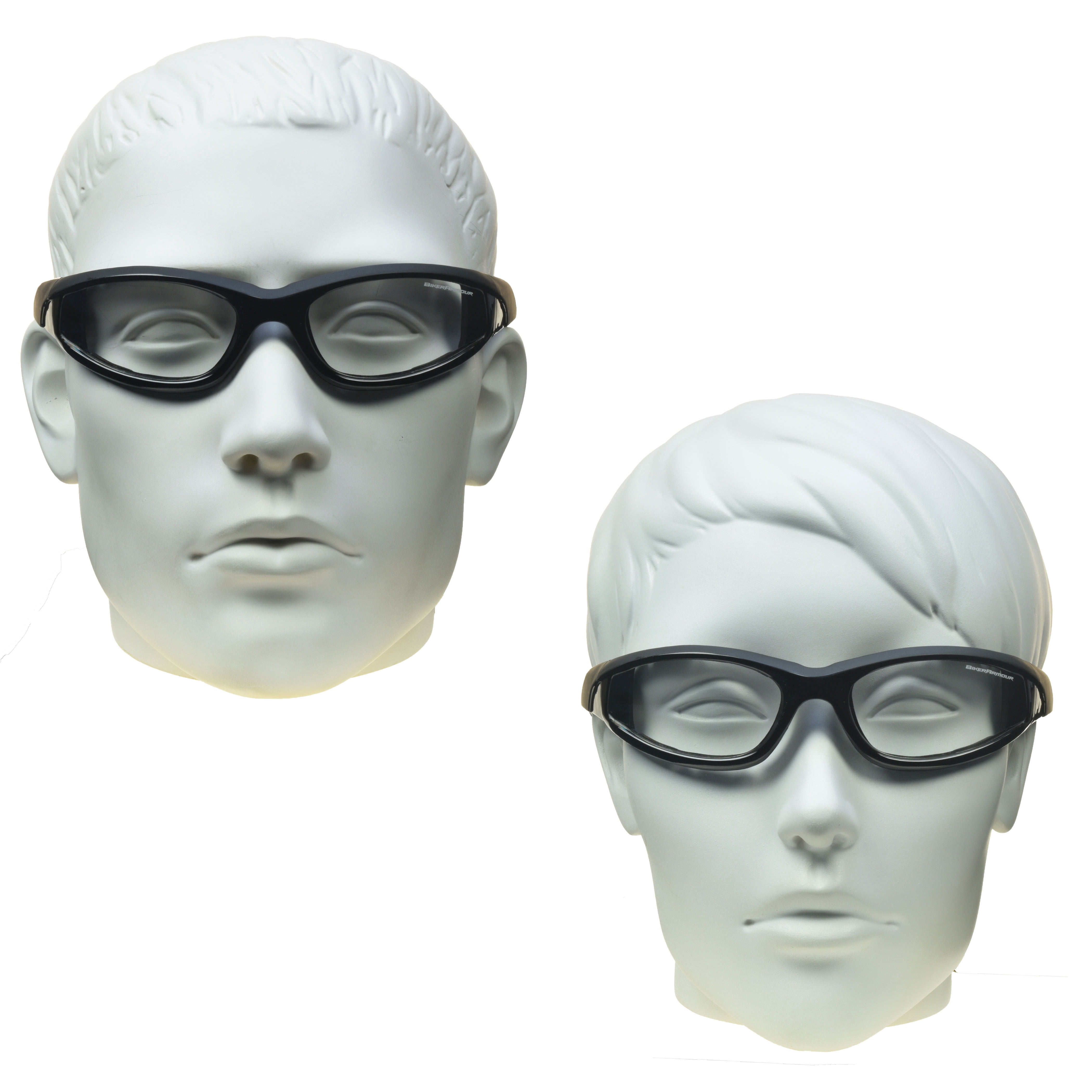 Bikershades Motorcycle Biker Day Night Safety Glasses Black Men Women HD & Clear