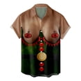thumbnail image 2 of BLTIBY Christmas Ugly Shirt for Men Lapel Button Down Short Sleeve Hawaiian Shirts Xmas Printed Casual Holiday Beach Shirts Tops Army Green L, 2 of 5