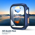 thumbnail image 4 of Allytechgroup for Apple Watch Screen Protector Case Series 6/5/4/SE 40mm, iWatch Protective Face Cover, Tempered Glass Film Hard PC Bumper for Women Men, Ultra-Thin Guard, Blue, 4 of 8