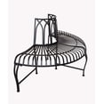 thumbnail image 2 of 52" L Black Semi-Circle Tree Wrap Garden Bench, 2 of 5