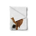 thumbnail image 2 of Jack Russell Soft Flannel Fleece Throw Blanket, Detailed Portrait of Hand Drawn Dog Animal Lover Puppy, Cozy Plush for Indoor and Outdoor Use, 70" x 90", Brown White, by Ambesonne, 2 of 5