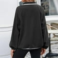 thumbnail image 4 of FAIWAD Womens Fuzzy Fleece Sweatshirt Long Sleeve Button Down Sweater Color Block Lightweight Tops with Pockets, 4 of 7
