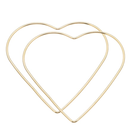 Uxcell Heart Dream Catcher Rings, 6" Macrame Metal Hoops Gold 2Pcs Metal Dream Catcher Floral Ring Hoop for DIY Crafts Wreath Wedding Wall Hanging Home Decor