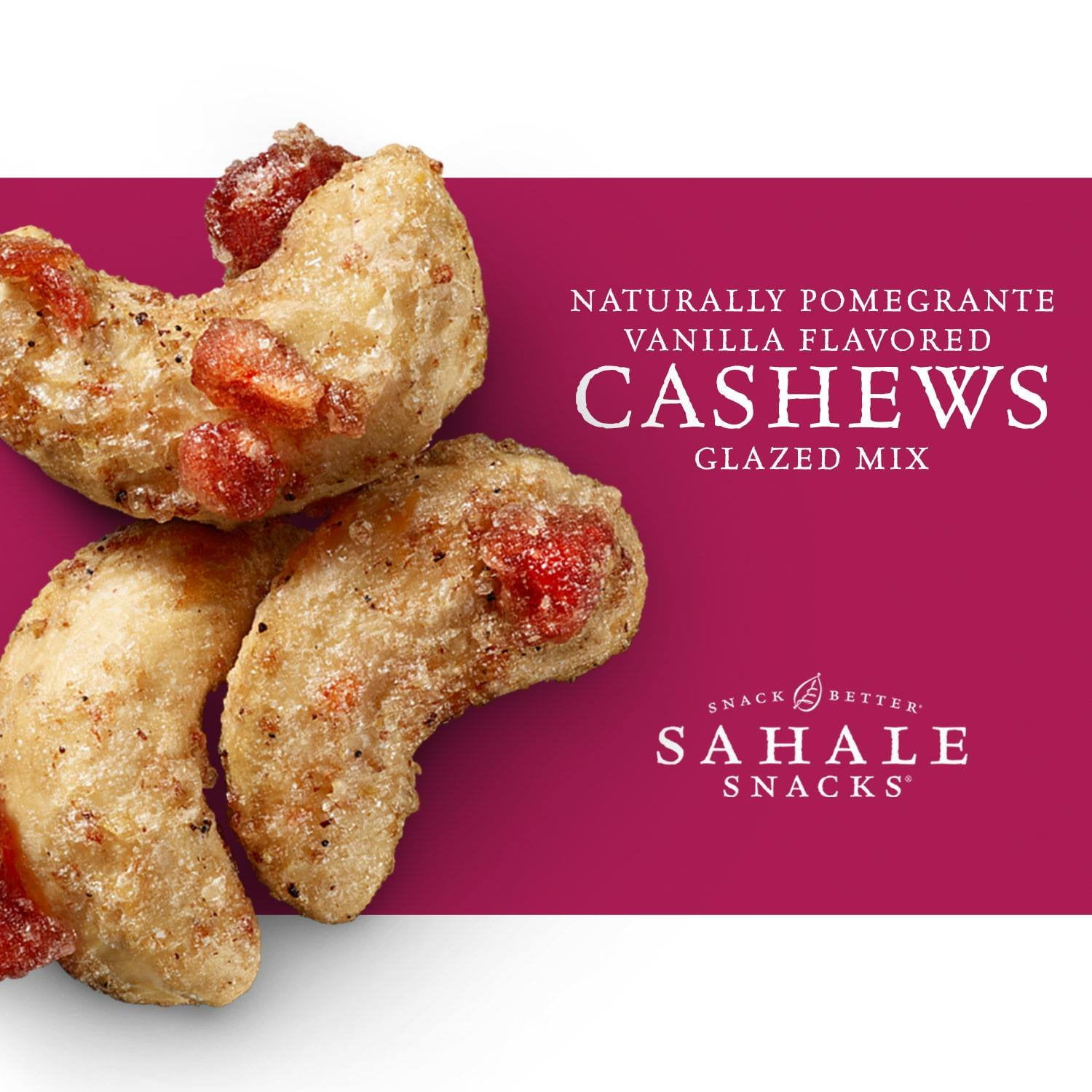 Sahale Snacks Pomegranate Vanilla Flavored Cashews Glazed Mix, 4 Ounces (Pack of 6)