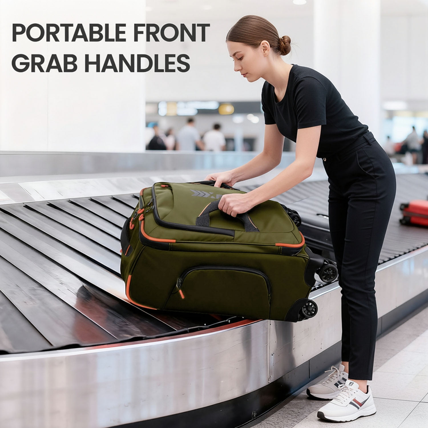 New York Xpress 26" Softside Medium Checked Luggage, Lightweight Water-Resistant Upright Suitcase with Wheels, Green - TA8353