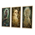 thumbnail image 3 of Designart "Wise Owl Portrait in the Forest" Animals Owl Framed Wall Art Set Of 3 - Brown Owl Frame Gallery Set For Office Decor, 3 of 6