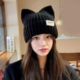 thumbnail image 4 of QHUDLV Cute Cat Ears Beanies For Women Autumn And Winter Warm Ear Protection Swee, 4 of 5