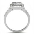 thumbnail image 3 of High polished (no plating) Stainless Steel Ring with AAA Grade CZ in Clear for Women Clear Stone Color Style TK3137 Size 9, 3 of 4