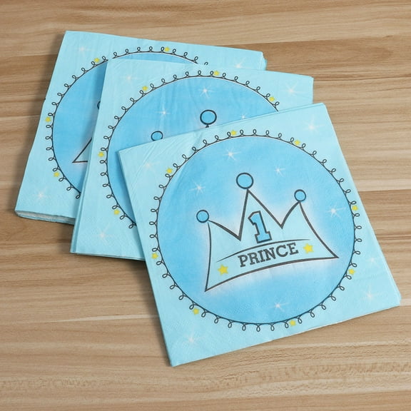 TAILTOSS 20Pcs Childrens Table Paper Napkins Blue Cartoon Printed for Kids Birthday Celebration