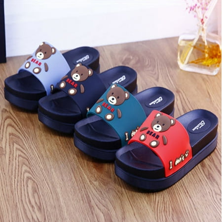 

Thick Sole Slippers High Platform Shoe Open Toe Bathroom Slippers Platform Slide Sandals For Indoor Outdoor 41 Red