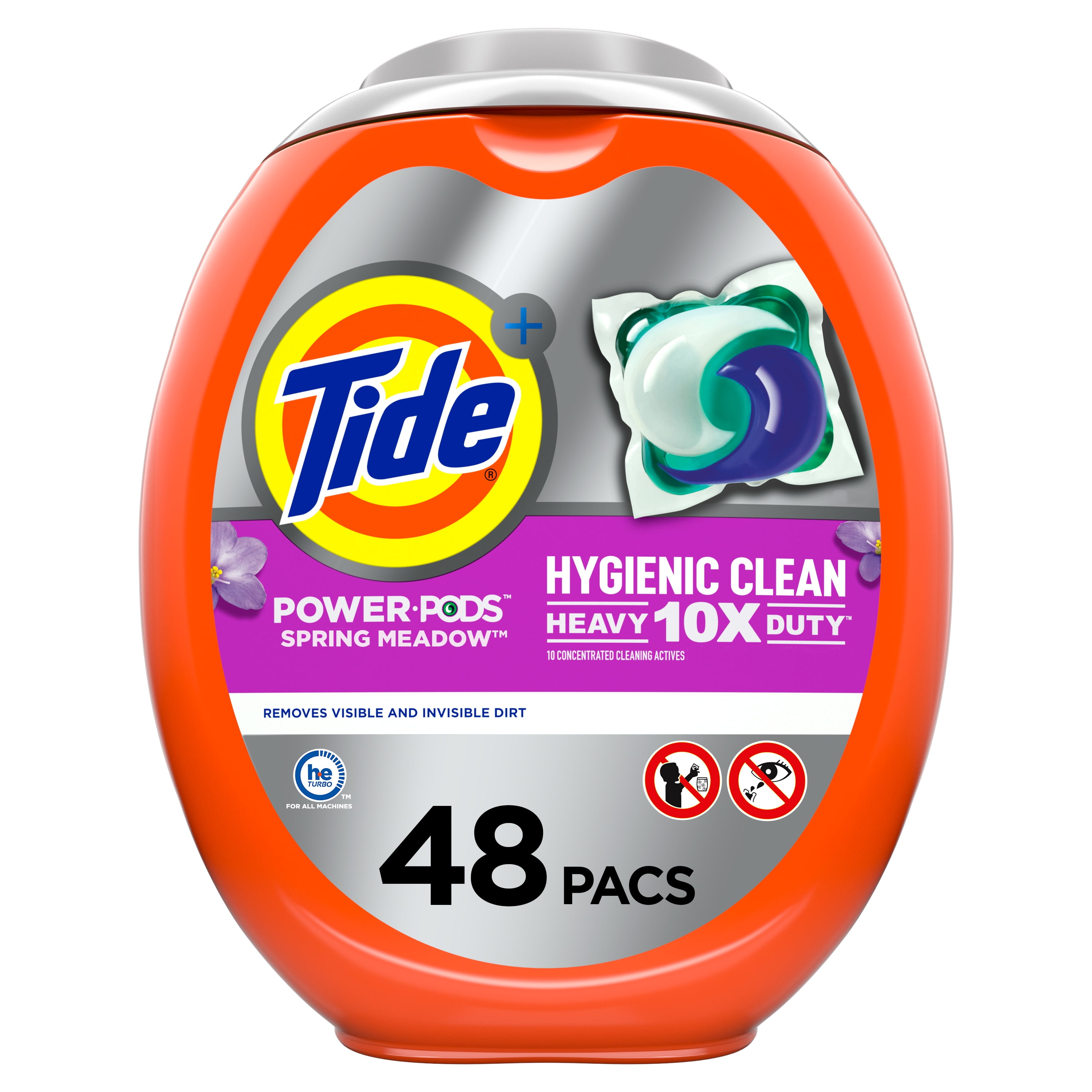 Tide Hygienic Clean Power Pods Spring Meadow, 48 Ct Laundry Detergent Pacs