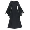 thumbnail image 5 of Ladies Solid Color V Neck Long Sleeve Slim Fit Elegant Batwing Sleeve Skirt for Events and Dress Up, 5 of 9