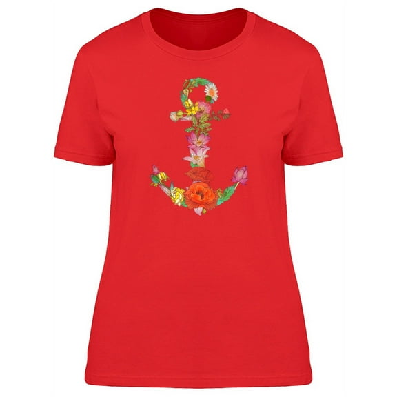 Anchor Of Flowers T-Shirt Women -Image by Shutterstock, Female Large