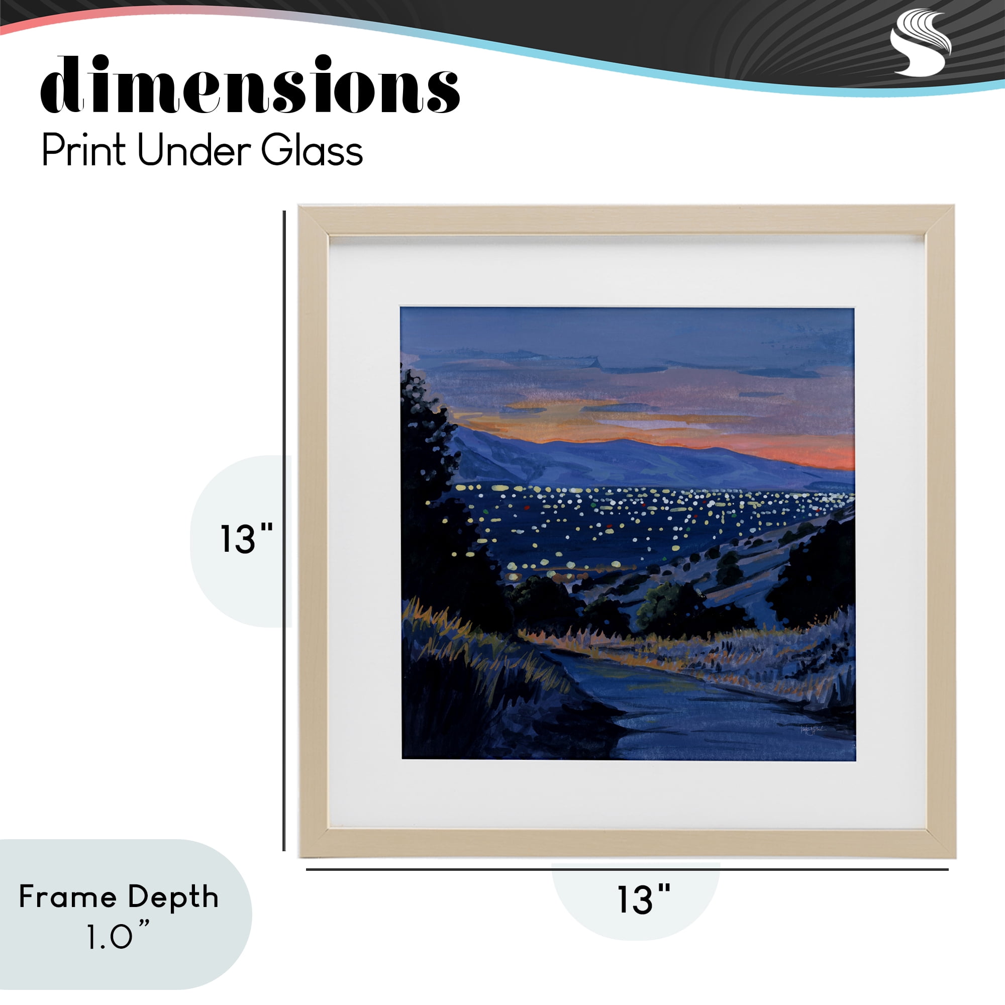Stupell Industries Desert City Lights At Dusk Birch Framed Print Under Glass, design by Kate Jarvik Birch