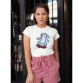 thumbnail image 2 of Pixel Art Rabbit Skateboard T-Shirt Women -Image by Shutterstock, Female Large, 2 of 4
