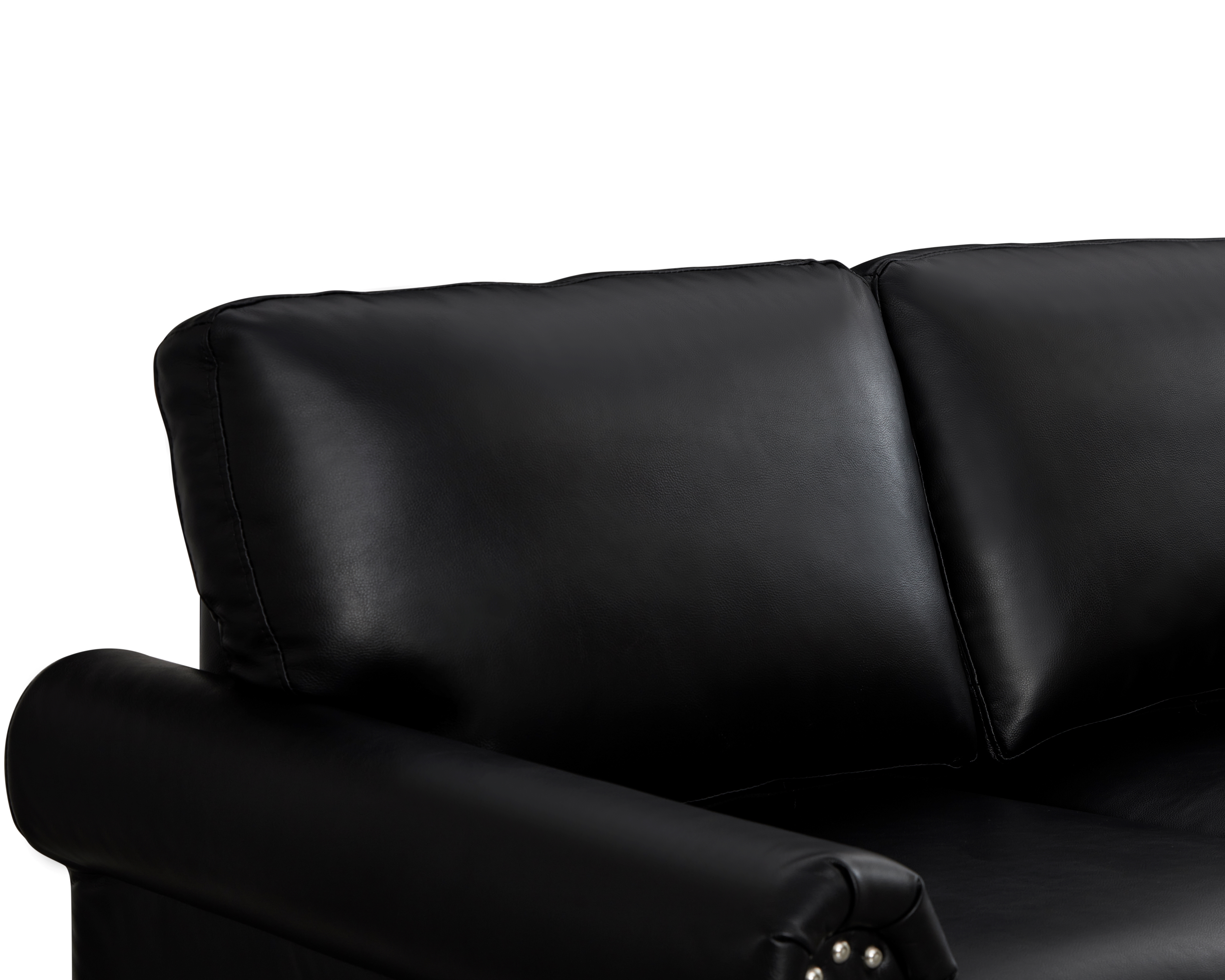 Classic Faux Leather Loveseat Small Sofa Couch with Nailhead Trim and Removable Cushions for Living Room Office Apartment