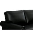 thumbnail image 6 of Classic Faux Leather Sofa, 3 Seaters Upholstered Couch with Nailhead Trim and Removable Cushions for Living Room Office Apartment, 6 of 11