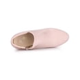 thumbnail image 4 of BLISSFUL STEP Bottines à Talons Blocs Plateforme à Bout Rond pour Femmes Rose Poussière 7,5, 4 of 6