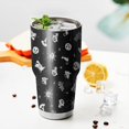 thumbnail image 3 of 30oz Black Halloween Cat Skull Pattern Tumblers Stainless Steel Tumbler with Lid and Straw,Vacuum Insulated Double Wall Travel Tumbler Cups Mug with Cleaning Brush for Coffee,Tea, 3 of 7
