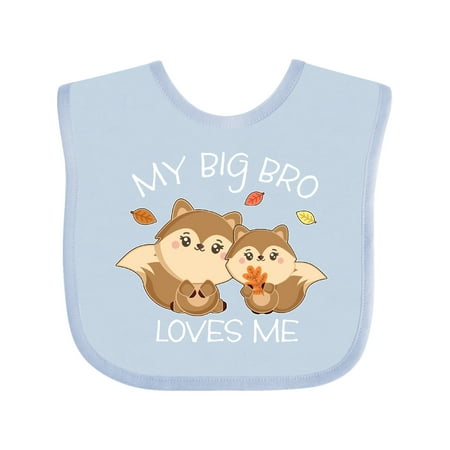 

Inktastic My Big Bro Loves Me with Cute Squirrels in Autumn Gift Baby Boy or Baby Girl Bib