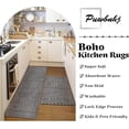 thumbnail image 4 of Kitchen Rugs and Mats Non Skid Washable Set of 2,Boho Moroccan Modern Farmhouse Faded Bohemian Runner Rug with Rubber Backing for Kitchen Decor and Accessories (Dark Grey 17"x47"+17"x30"), 4 of 6