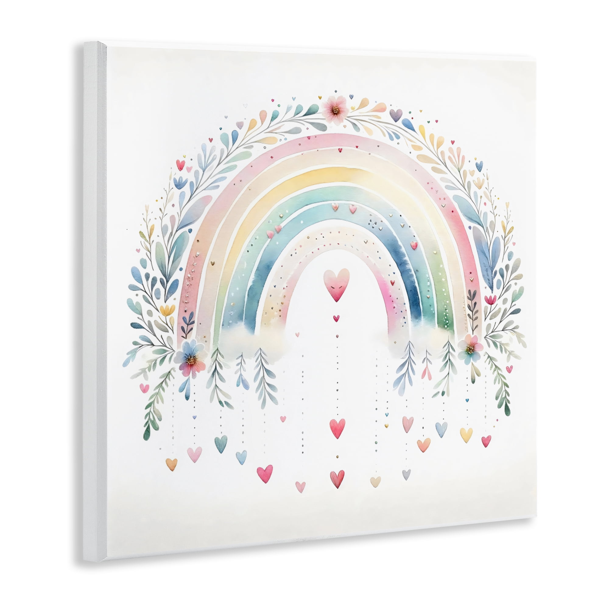 Stupell Industries Rainbow with Hanging Hearts Wall Plaque Art, design by Creative Studio