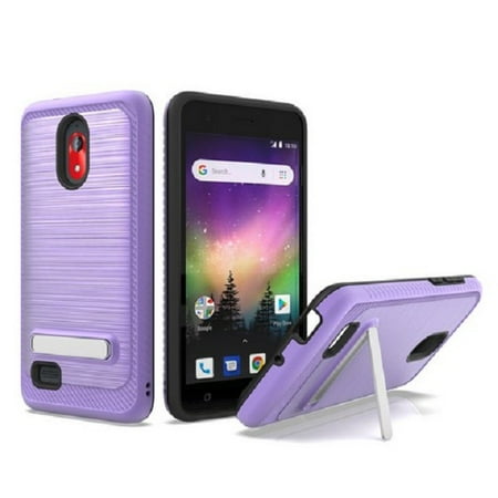 Boost Mobile Phone Accessories (Coolpad Illumina Case, Phone Case for Boost Mobile Coolpad Illumina 8GB Prepaid Smartphone, Dual Layer Metallic Brush Finish Design Shockproof Protection Cover Case with Kickstand)