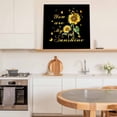 thumbnail image 6 of Yellow Sunflowers Framed Canvas Wall Art, You Are My Sunshine Butterflies Black Background Wall Art Painting for Living Room Bedroom Home Decor, 20”x20”, Office Artwork Print, 6 of 9