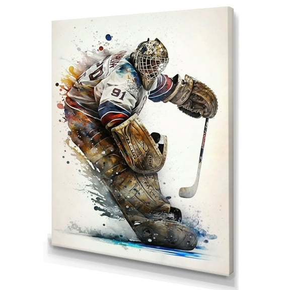 Designart Goal Tender During Game IV Canvas Wall Art