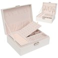 thumbnail image 2 of Muyoka Caja de almacenamiento de joyería portátil de dos capas anillo pendiente collar organizador caja organizador de joyería almacenamiento para anillos pendientes collar pulseras Muyoka Hogar, 2 of 5