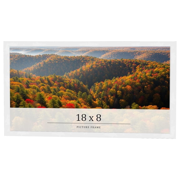 18x8 Frame White Real Wood Picture Frame Width 0.75 inches | Interior Frame Depth 0.5 inches |