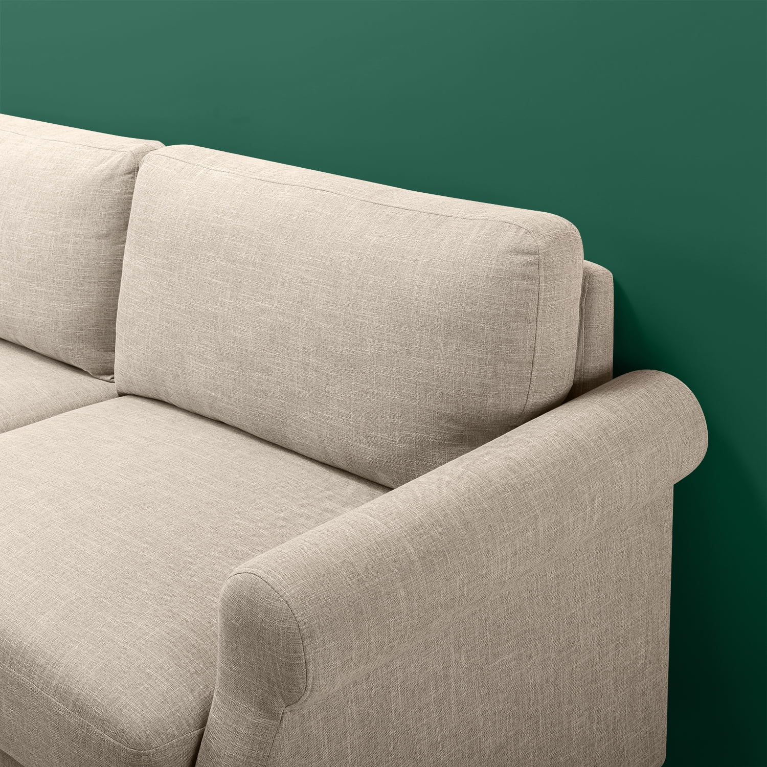 Woven Paths  77" Josh Sofa Couch, Beige Fabric
