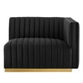 thumbnail image 2 of Modway Conjure Channel Tufted Performance Velvet Right-Arm Chair in Gold/Black, 2 of 5