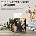 thumbnail image 4 of Yellow Floral on Black Tissue Box Cover Leather Square Rectangle Tissue Box Holder for Bathroom Living Room Desk Office Decor, 4 of 7