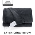 thumbnail image 2 of Sunbeam Electric Heated Throw Blanket Oversize Grey stone Microplush 4 Heat Settings, 2 of 13