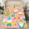 thumbnail image 2 of Manfei Christmas Gnome Queen Sheet Sets,Merry Xmas Flat Sheet,Pink Blue Yellow Queen Fitted Sheet For Girl Boy,Super Cozy Room Decor,4pcs, 2 of 7