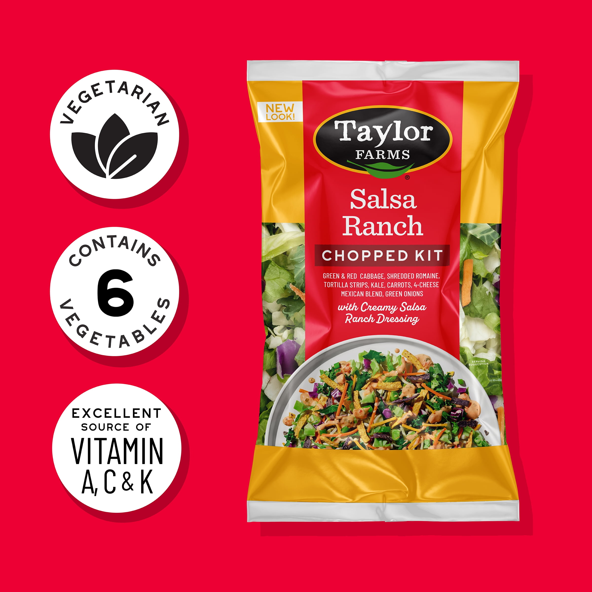 Taylor Farms Southwest Chopped Salad Kit Bag - 12.6 OZ - Vons