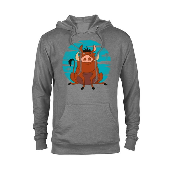 Disney The Lion King Happy Pumbaa - Pullover Hoodie for Adults -Customized-Graphite Heather